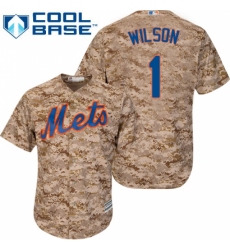 Men's Majestic New York Mets #1 Mookie Wilson Authentic Camo Alternate Cool Base MLB Jersey