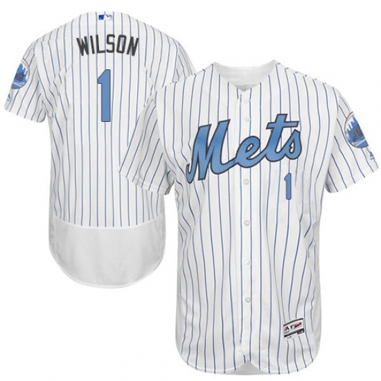 Men's Majestic New York Mets #1 Mookie Wilson Authentic White 2016 Father's Day Fashion Flex Base MLB Jersey Men's Majestic New York Mets #1 Mookie Wilson Authentic White 2016 Father's Day Fashion Flex Base MLB Jersey