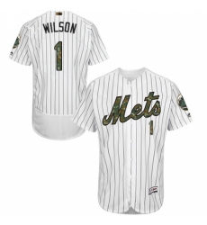 Men's Majestic New York Mets #1 Mookie Wilson Authentic White 2016 Memorial Day Fashion Flex Base MLB Jersey Men's Majestic New York Mets #1 Mookie Wilson Authentic White 2016 Memorial Day Fashion Flex Base MLB Jersey