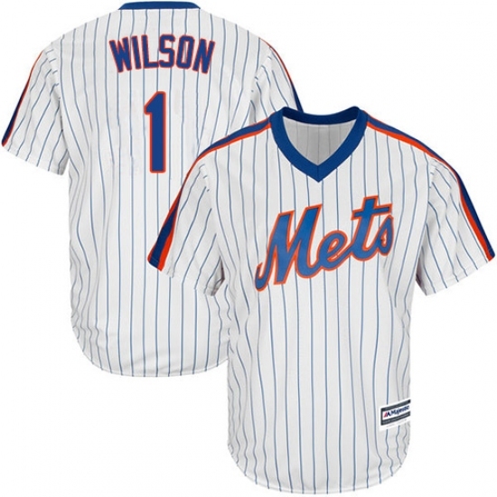 Men's Majestic New York Mets #1 Mookie Wilson Replica White Alternate Cool Base MLB Jersey Men's Majestic New York Mets #1 Mookie Wilson Replica White Alternate Cool Base MLB Jersey