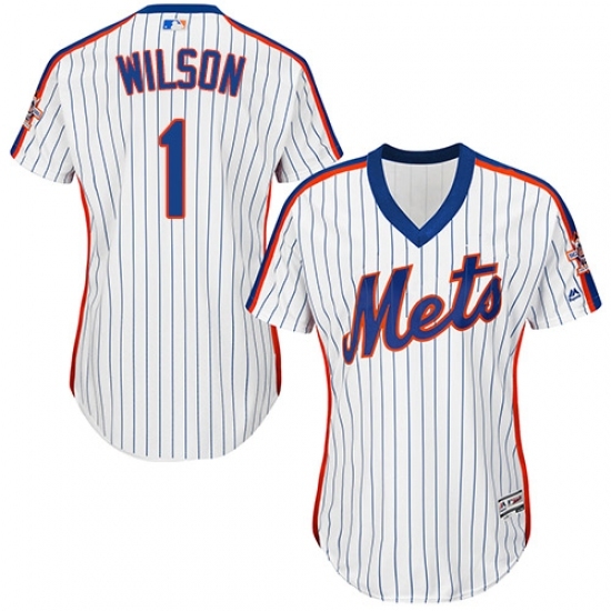 Women's Majestic New York Mets #1 Mookie Wilson Replica White Alternate Cool Base MLB Jersey Women's Majestic New York Mets #1 Mookie Wilson Replica White Alternate Cool Base MLB Jersey