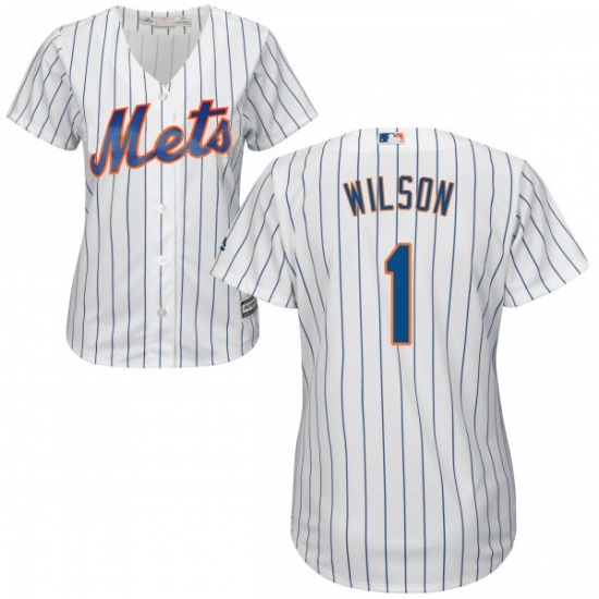 Women's Majestic New York Mets #1 Mookie Wilson Replica White Home Cool Base MLB Jersey Women's Majestic New York Mets #1 Mookie Wilson Replica White Home Cool Base MLB Jersey
