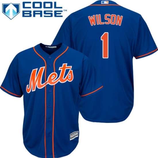 Youth Majestic New York Mets #1 Mookie Wilson Replica Royal Blue Alternate Home Cool Base MLB Jersey Youth Majestic New York Mets #1 Mookie Wilson Replica Royal Blue Alternate Home Cool Base MLB Jersey
