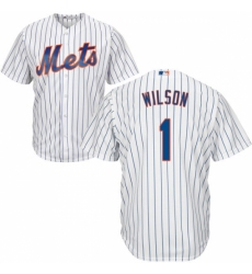 Youth Majestic New York Mets #1 Mookie Wilson Replica White Home Cool Base MLB Jersey