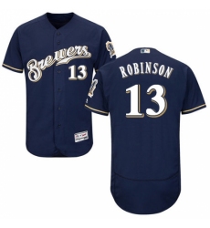 Men's Majestic Milwaukee Brewers #13 Glenn Robinson Navy Blue Flexbase Authentic Collection MLB Jersey Men's Majestic Milwaukee Brewers #13 Glenn Robinson Navy Blue Flexbase Authentic Collection MLB Jersey
