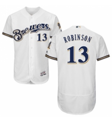 Men's Majestic Milwaukee Brewers #13 Glenn Robinson White Flexbase Authentic Collection MLB Jersey Men's Majestic Milwaukee Brewers #13 Glenn Robinson White Flexbase Authentic Collection MLB Jersey