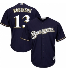 Youth Majestic Milwaukee Brewers #13 Glenn Robinson Replica Navy Blue Alternate Cool Base MLB Jersey Youth Majestic Milwaukee Brewers #13 Glenn Robinson Replica Navy Blue Alternate Cool Base MLB Jersey