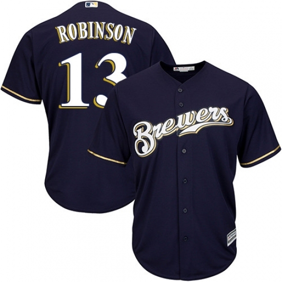 Youth Majestic Milwaukee Brewers #13 Glenn Robinson Replica Navy Blue Alternate Cool Base MLB Jersey Youth Majestic Milwaukee Brewers #13 Glenn Robinson Replica Navy Blue Alternate Cool Base MLB Jersey