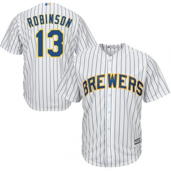 Youth Majestic Milwaukee Brewers #13 Glenn Robinson Replica White Alternate Cool Base MLB Jersey Youth Majestic Milwaukee Brewers #13 Glenn Robinson Replica White Alternate Cool Base MLB Jersey