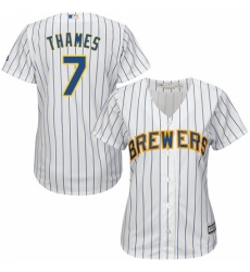 Women's Majestic Milwaukee Brewers #7 Eric Thames Replica White Alternate Cool Base MLB Jersey