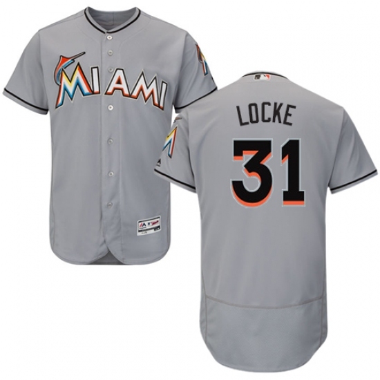 Men's Majestic Miami Marlins #31 Jeff Locke Grey Flexbase Authentic Collection MLB Jersey Men's Majestic Miami Marlins #31 Jeff Locke Grey Flexbase Authentic Collection MLB Jersey