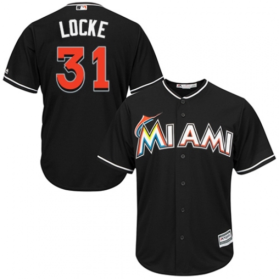 Men's Majestic Miami Marlins #31 Jeff Locke Replica Black Alternate 2 Cool Base MLB Jersey Men's Majestic Miami Marlins #31 Jeff Locke Replica Black Alternate 2 Cool Base MLB Jersey
