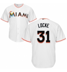 Men's Majestic Miami Marlins #31 Jeff Locke Replica White Home Cool Base MLB Jersey Men's Majestic Miami Marlins #31 Jeff Locke Replica White Home Cool Base MLB Jersey