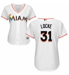 Women's Majestic Miami Marlins #31 Jeff Locke Replica White Home Cool Base MLB Jersey Women's Majestic Miami Marlins #31 Jeff Locke Replica White Home Cool Base MLB Jersey