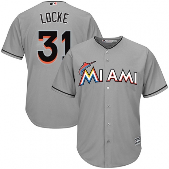 Youth Majestic Miami Marlins #31 Jeff Locke Replica Grey Road Cool Base MLB Jersey Youth Majestic Miami Marlins #31 Jeff Locke Replica Grey Road Cool Base MLB Jersey