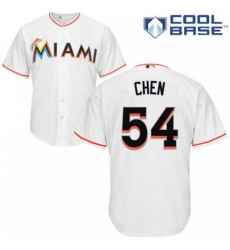 Men's Majestic Miami Marlins #54 Wei-Yin Chen Replica White Home Cool Base MLB Jersey