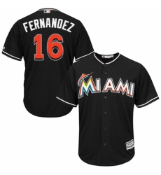 Men's Majestic Miami Marlins #16 Jose Fernandez Replica Black Alternate 2 Cool Base MLB Jersey Men's Majestic Miami Marlins #16 Jose Fernandez Replica Black Alternate 2 Cool Base MLB Jersey