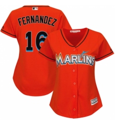 Women's Majestic Miami Marlins #16 Jose Fernandez Replica Orange Alternate 1 Cool Base MLB Jersey Women's Majestic Miami Marlins #16 Jose Fernandez Replica Orange Alternate 1 Cool Base MLB Jersey
