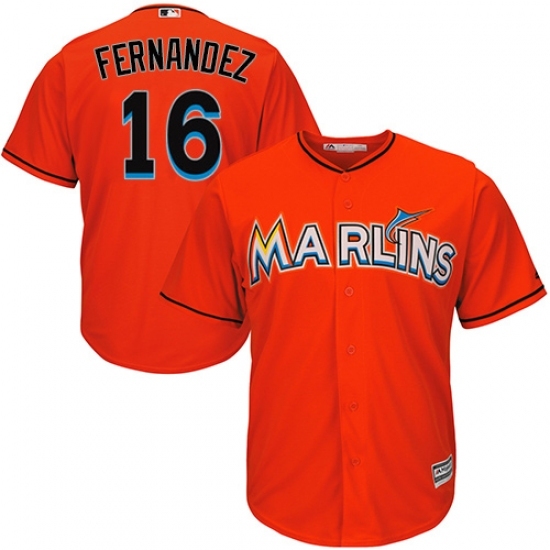Youth Majestic Miami Marlins #16 Jose Fernandez Authentic Orange Alternate 1 Cool Base MLB Jersey Youth Majestic Miami Marlins #16 Jose Fernandez Authentic Orange Alternate 1 Cool Base MLB Jersey