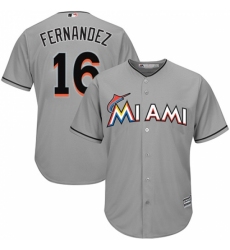 Youth Majestic Miami Marlins #16 Jose Fernandez Replica Grey Road Cool Base MLB Jersey Youth Majestic Miami Marlins #16 Jose Fernandez Replica Grey Road Cool Base MLB Jersey