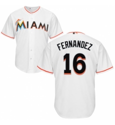 Youth Majestic Miami Marlins #16 Jose Fernandez Replica White Home Cool Base MLB Jersey Youth Majestic Miami Marlins #16 Jose Fernandez Replica White Home Cool Base MLB Jersey