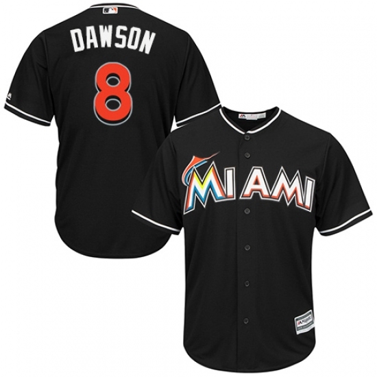 Men's Majestic Miami Marlins #8 Andre Dawson Replica Black Alternate 2 Cool Base MLB Jersey Men's Majestic Miami Marlins #8 Andre Dawson Replica Black Alternate 2 Cool Base MLB Jersey