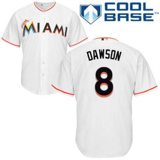 Youth Majestic Miami Marlins #8 Andre Dawson Replica White Home Cool Base MLB Jersey Youth Majestic Miami Marlins #8 Andre Dawson Replica White Home Cool Base MLB Jersey