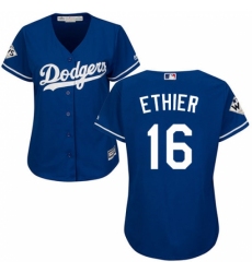 Women's Majestic Los Angeles Dodgers #16 Andre Ethier Replica Royal Blue Alternate 2017 World Series Bound Cool Base MLB Jersey