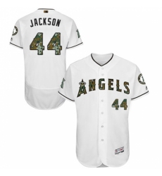 Men's Majestic Los Angeles Angels of Anaheim #44 Reggie Jackson Authentic White 2016 Memorial Day Fashion Flex Base MLB Jersey
