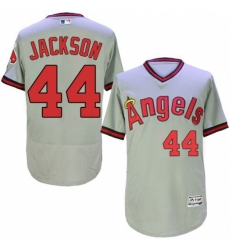 Men's Majestic Los Angeles Angels of Anaheim #44 Reggie Jackson Grey Flexbase Authentic Collection Cooperstown MLB Jersey