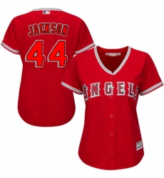 Women's Majestic Los Angeles Angels of Anaheim #44 Reggie Jackson Replica Red Alternate MLB Jersey