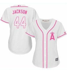 Women's Majestic Los Angeles Angels of Anaheim #44 Reggie Jackson Replica White Fashion Cool Base MLB Jersey