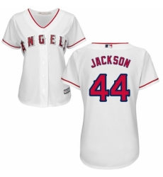Women's Majestic Los Angeles Angels of Anaheim #44 Reggie Jackson Replica White Home Cool Base MLB Jersey