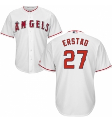 Youth Majestic Los Angeles Angels of Anaheim #27 Darin Erstad Authentic White Home Cool Base MLB Jersey