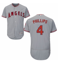 Men's Majestic Los Angeles Angels of Anaheim #4 Brandon Phillips Grey Flexbase Authentic Collection MLB Jersey
