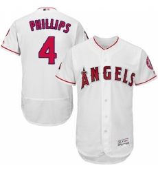 Men's Majestic Los Angeles Angels of Anaheim #4 Brandon Phillips White Flexbase Authentic Collection MLB Jersey