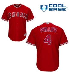 Youth Majestic Los Angeles Angels of Anaheim #4 Brandon Phillips Replica Red Alternate Cool Base MLB Jersey