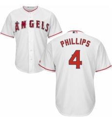 Youth Majestic Los Angeles Angels of Anaheim #4 Brandon Phillips Replica White Home Cool Base MLB Jersey