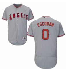 Men's Majestic Los Angeles Angels of Anaheim #0 Yunel Escobar Grey Flexbase Authentic Collection MLB Jersey