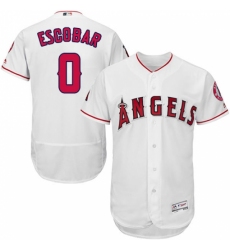 Men's Majestic Los Angeles Angels of Anaheim #0 Yunel Escobar White Flexbase Authentic Collection MLB Jersey