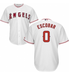 Youth Majestic Los Angeles Angels of Anaheim #0 Yunel Escobar Replica White Home Cool Base MLB Jersey