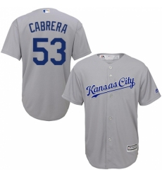 Youth Majestic Kansas City Royals #53 Melky Cabrera Authentic Grey Road Cool Base MLB Jersey