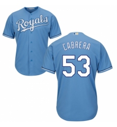 Youth Majestic Kansas City Royals #53 Melky Cabrera Authentic Light Blue Alternate 1 Cool Base MLB Jersey