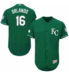 Men's Majestic Kansas City Royals #16 Paulo Orlando Green Celtic Flexbase Authentic Collection MLB Jersey