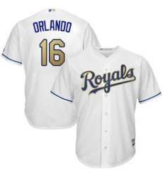 Men's Majestic Kansas City Royals #16 Paulo Orlando Replica White Home Cool Base MLB Jersey