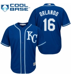 Youth Majestic Kansas City Royals #16 Paulo Orlando Replica Blue Alternate 2 Cool Base MLB Jersey