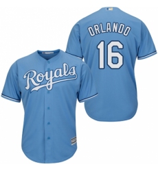 Youth Majestic Kansas City Royals #16 Paulo Orlando Replica Light Blue Alternate 1 Cool Base MLB Jersey