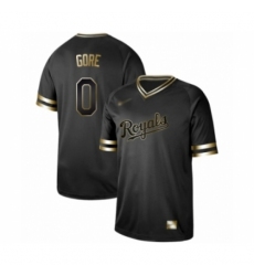Men's Kansas City Royals #0 Terrance Gore Authentic Black Gold Fashion Baseball Jersey