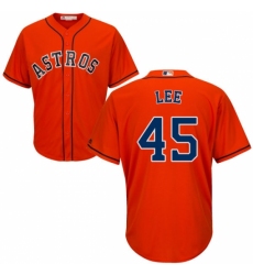 Youth Majestic Houston Astros #45 Carlos Lee Replica Orange Alternate Cool Base MLB Jersey