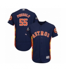 Men's Houston Astros #55 Ryan Pressly Navy Blue Alternate Flex Base Authentic Collection 2019 World Series Bound Baseball Jersey